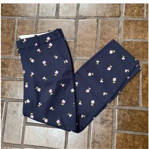 J Crew Mercantile Navy Floral Pants Size 2